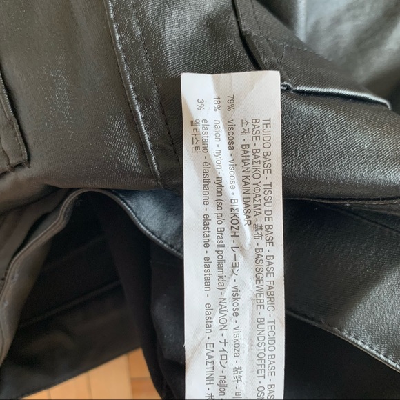 Zara Trafaluc Black Faux Leather Moto Pants Size M - Picture 4 of 4